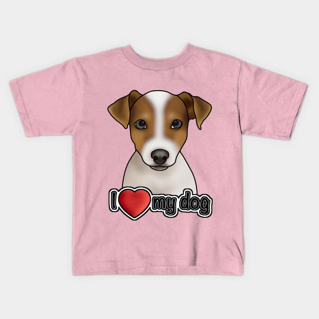 I love my dog - Jack Russell Terrier Kids T-Shirt by JadeMadeThis